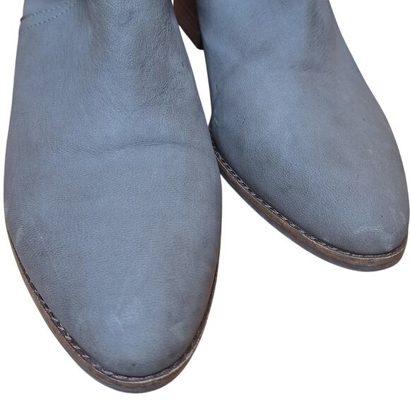 Lucky Brand Lollin stacked heel slouchy suedue ankle booties gray women's 9 - Picture 2 of 7